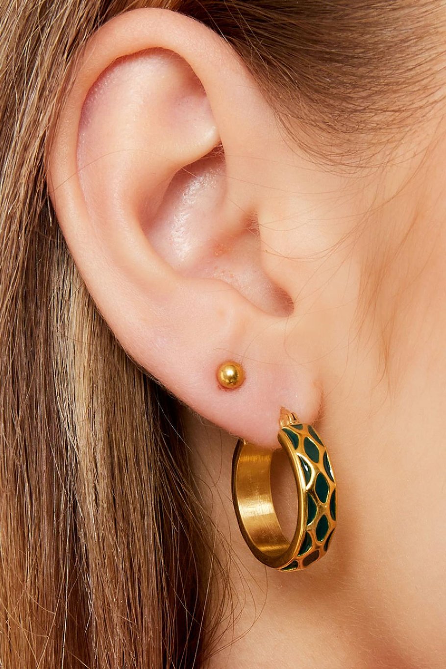 Pendientes Patrón Jirafa Azul Acero inoxidable Imagen3